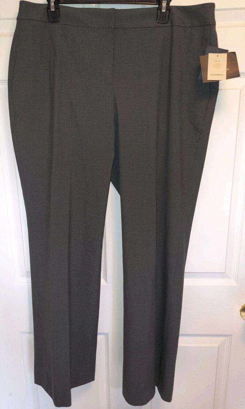Liz Claiborne "Audra" Women's Dress Pants - Charcoal Grey - Sz 16 Reg - Bootcut